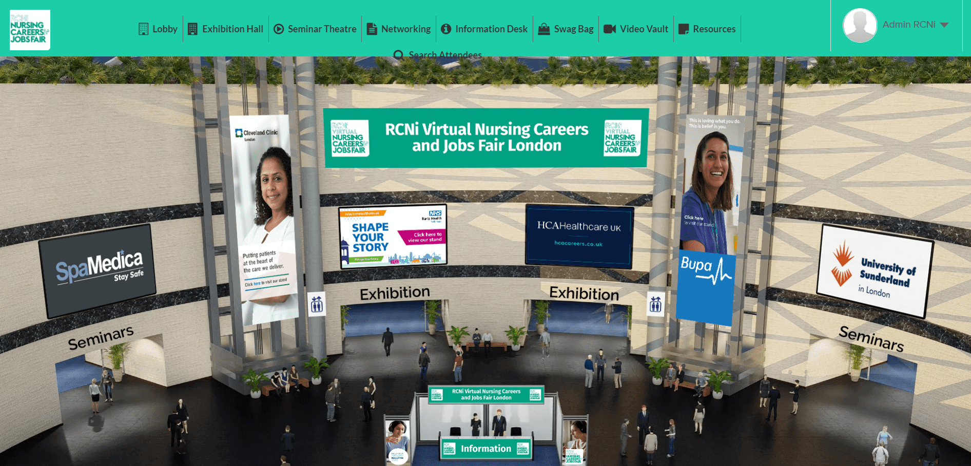 virtual Biotech conference lobby