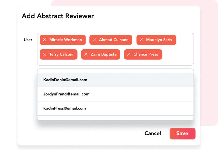Add multiple abstract submission reviewers