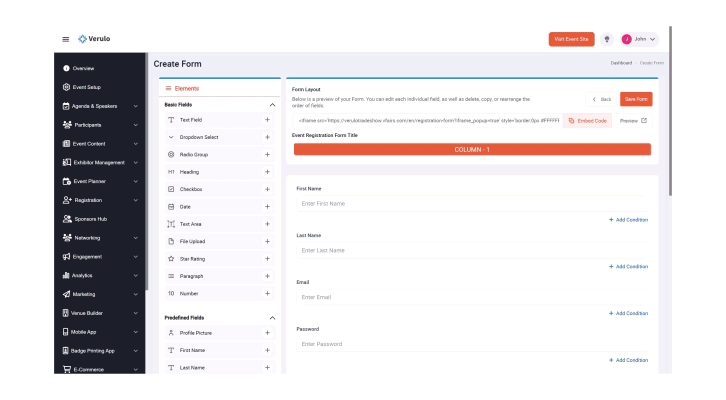 vFairs Session Registration Form