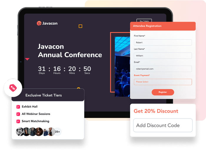 using a reg software for event website and registration forms