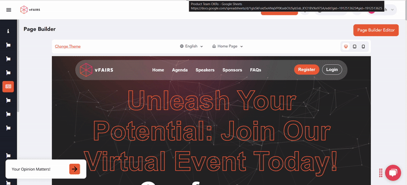 event landing page builder