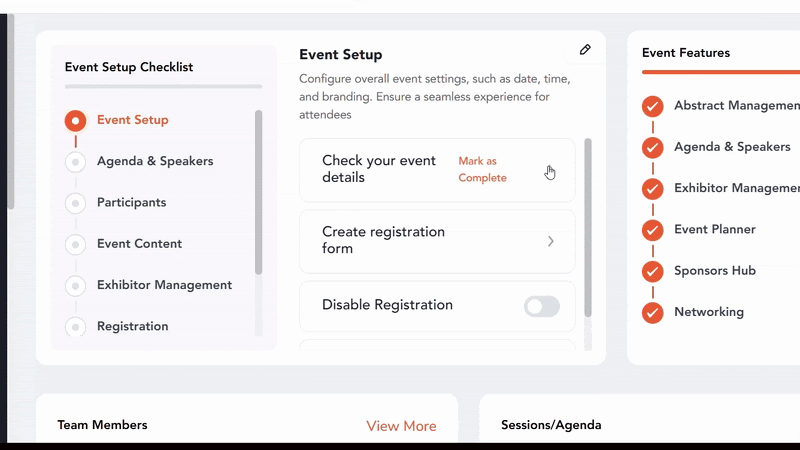 setup checklist