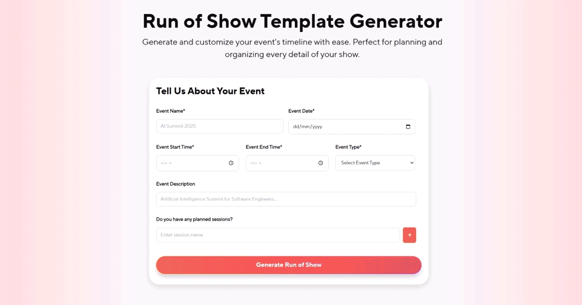 Run of Show 1