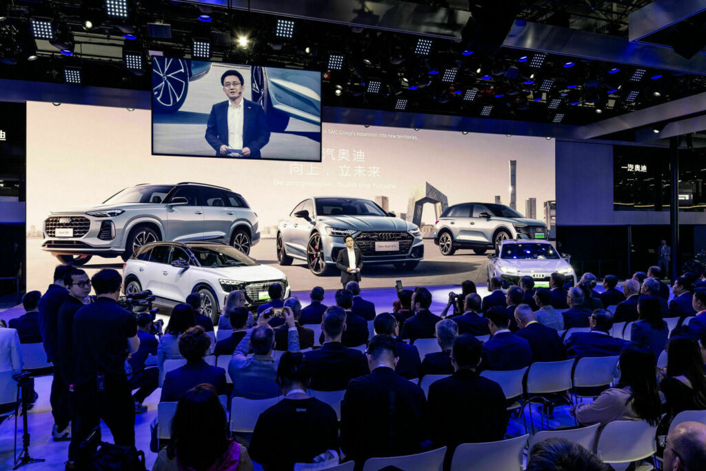 Audi exhibiting at a trade show