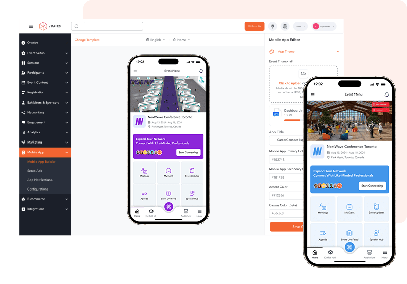 Making real time changes in event app home screen