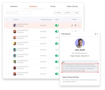 Speaker & Abstract Management