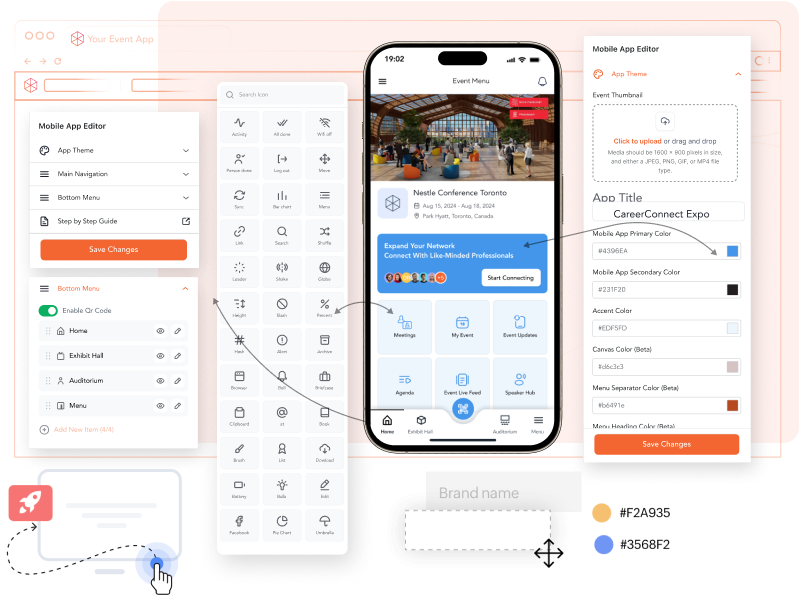 Customizing an event app