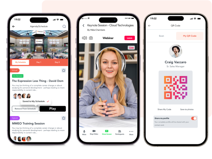 agenda for event in event app