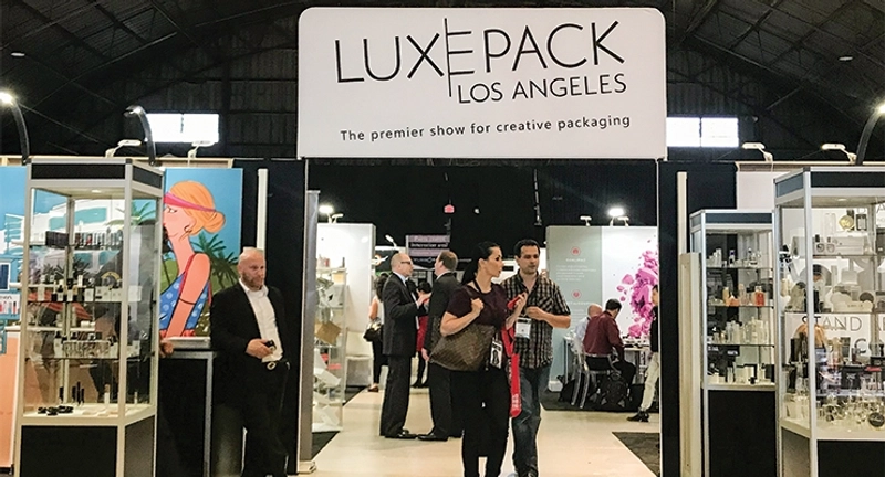 A picture from the premium and trendy packaging trade show called the luxe pack. This specific event is in los angeles