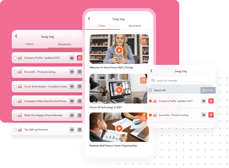 sharing digital resources on vfairs event app