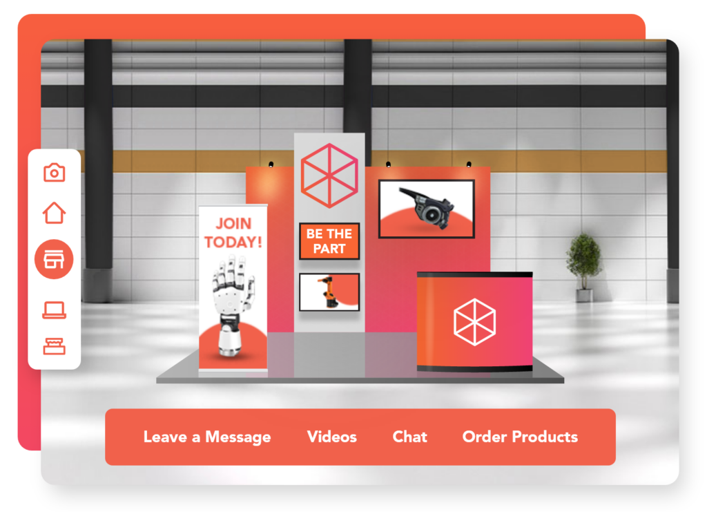 Virtual exhibit booths for exhibitors