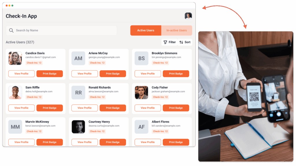 checking your check in app before event