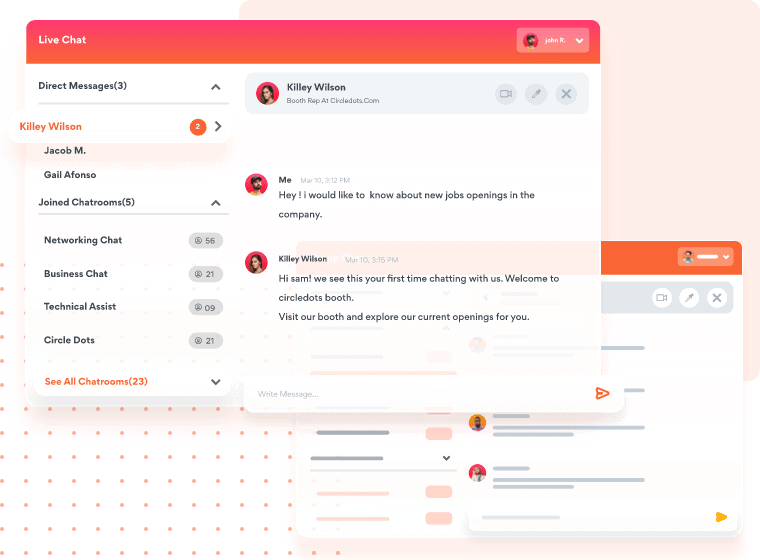 live chat during events