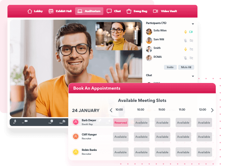 booking slots during events to connect - meeting scheduler