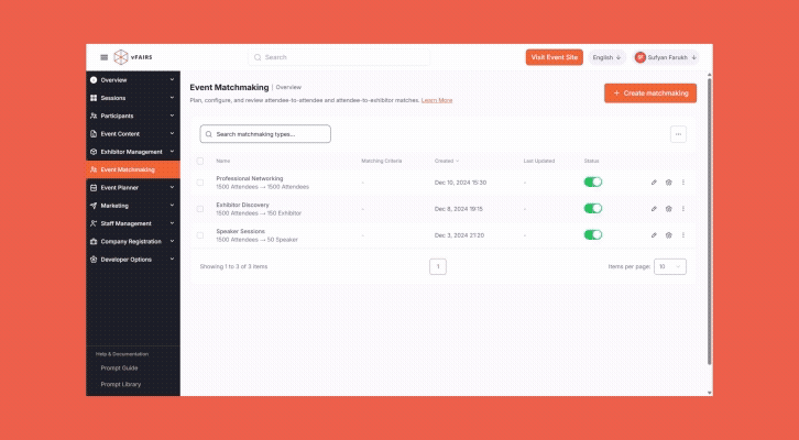 AI Event Matchmaking