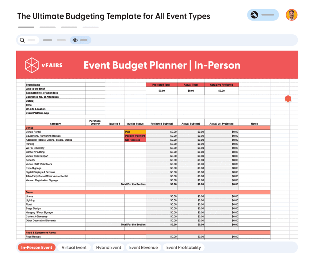 budgeting tool for festivals