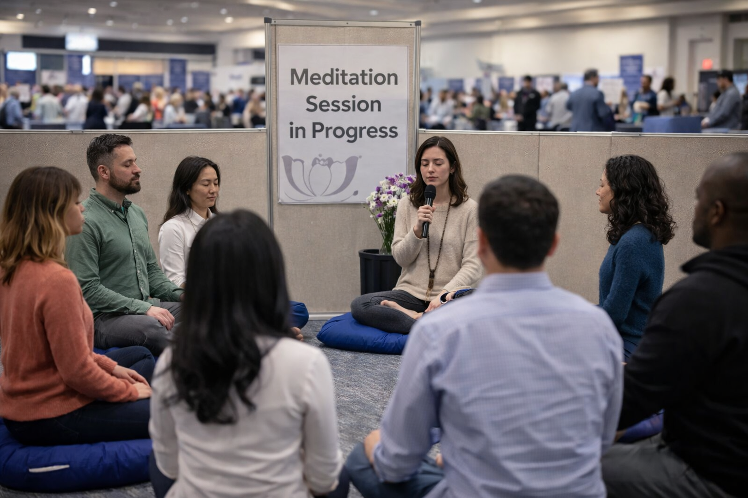Guided meditation session at events