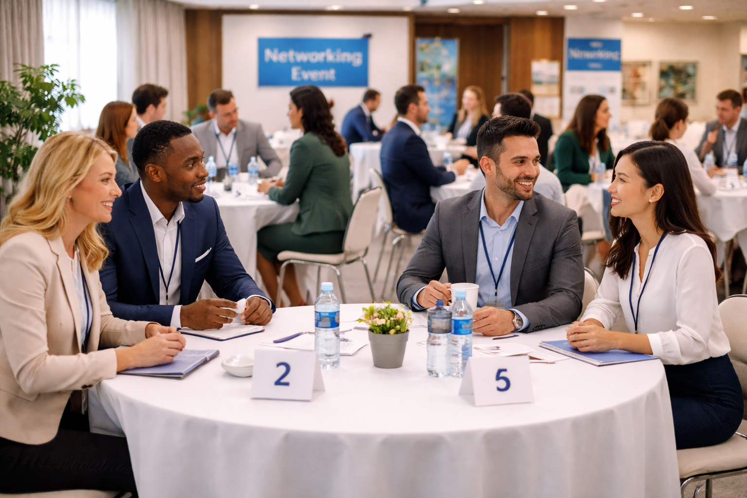 Attendees at speed networking