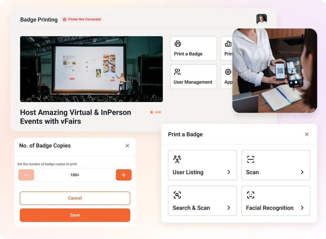 Print Badges On-Demand When Attendees Arrive or Pre-Print in Bulk.