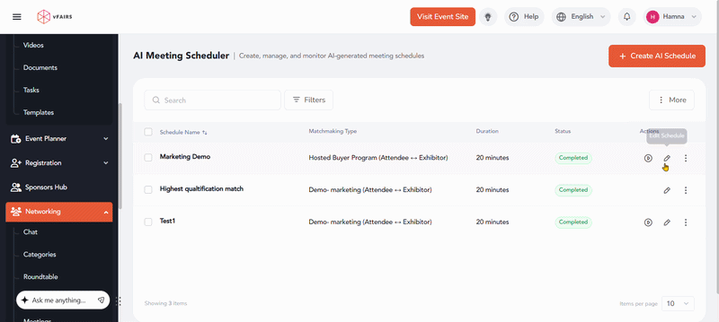 AI meeting scheduler hosted buyer