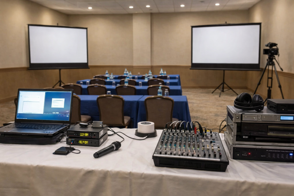 AV set up for in-person events