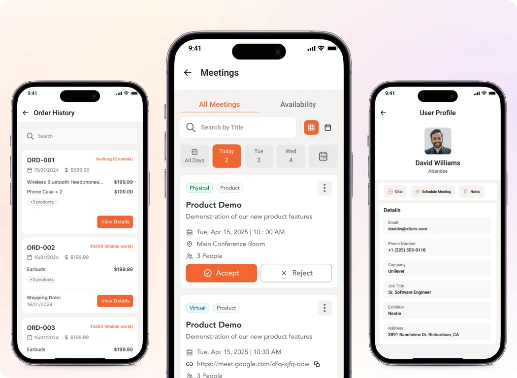 Hosted buyer mobile app