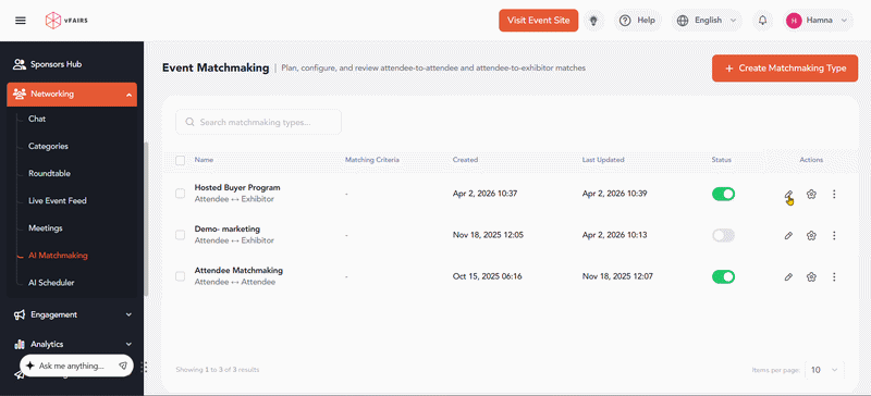 Matchmaking hosted buyer 1