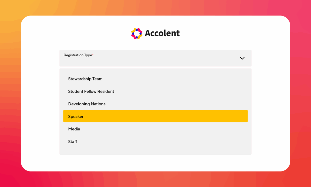 role based access for reg forms in corporate events