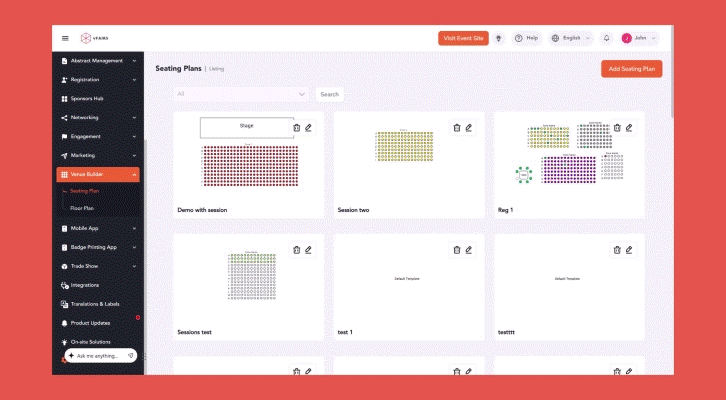 step by step walkthrough of seat assignment within vFairs backend