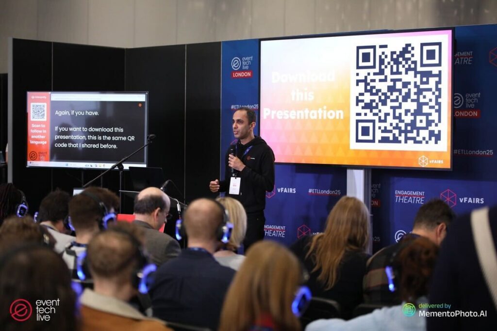 Live speaking session at in-person event