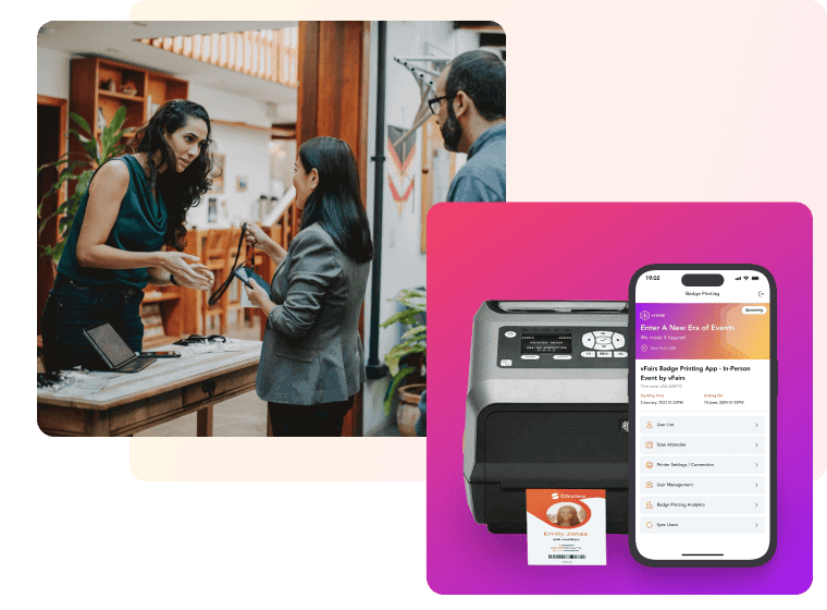 Badge printing with vFairs