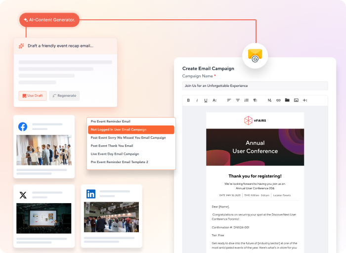 Create Quick Drafts for First Promo to Post Event Recaps