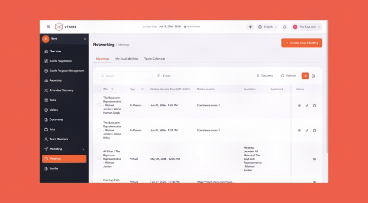 Create Meetings in backend