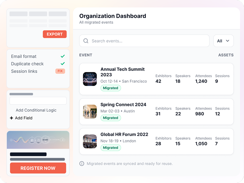 Migrate once, then move faster every event after.