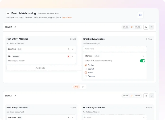 Set custom matchmaking rules for smarter matches