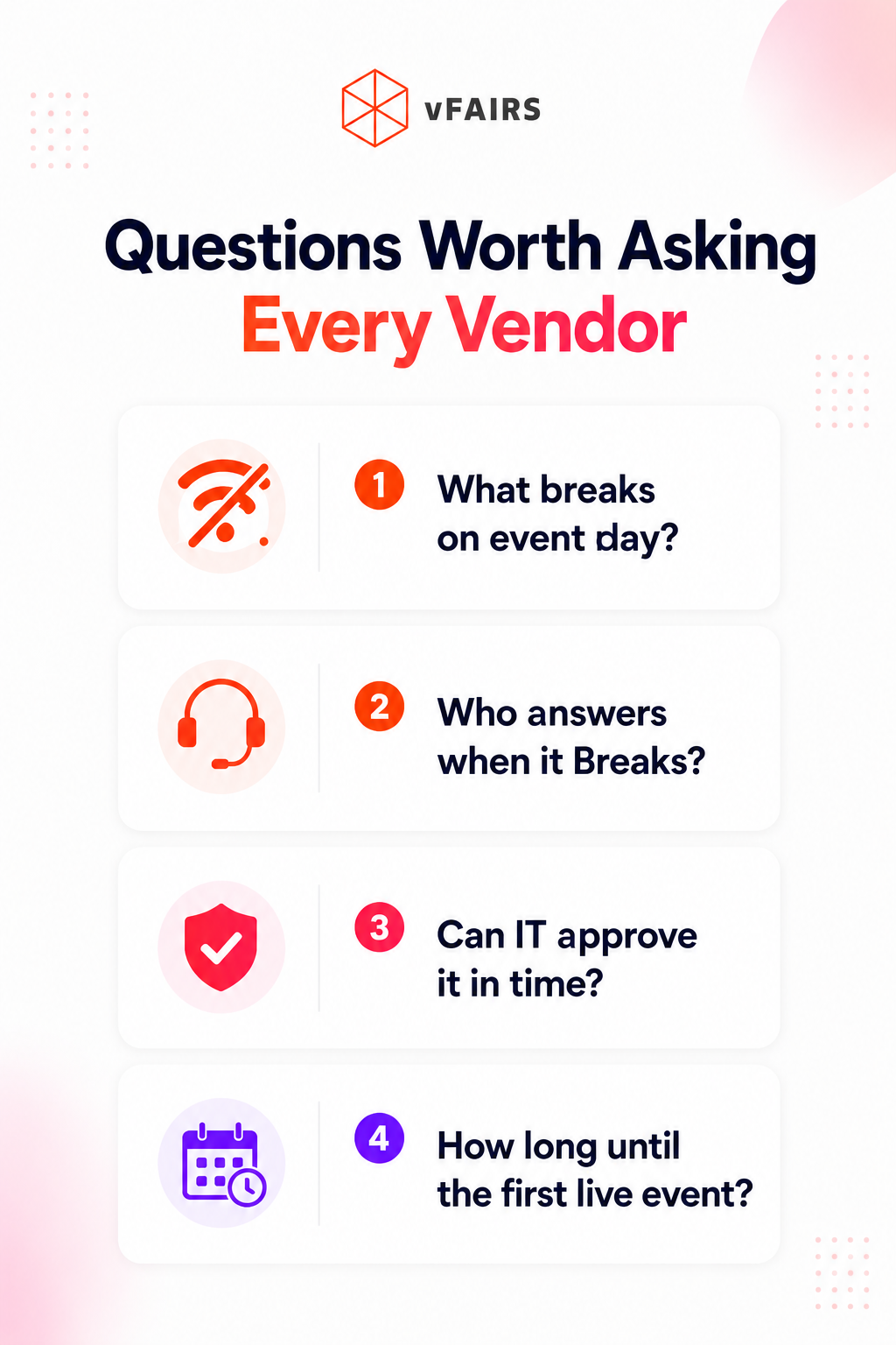 Questions to ask every vendor when looking for enterprise event apps