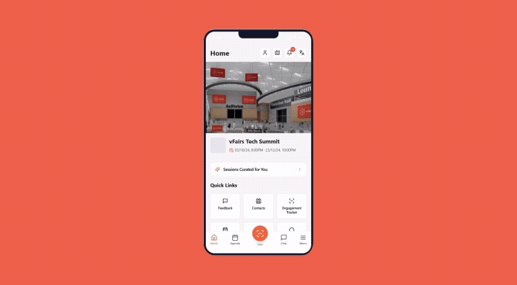 check in home screen popup