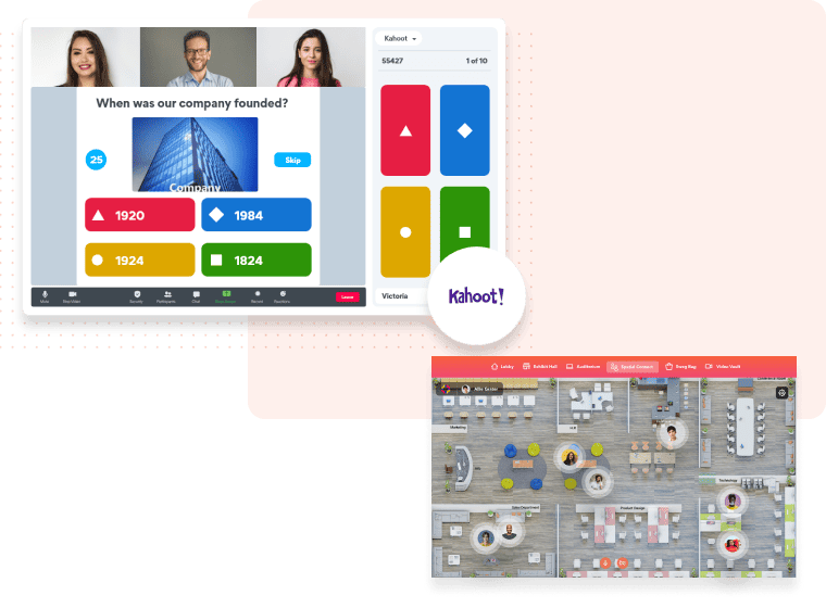 vFairs integrations with Kahoot and Slido