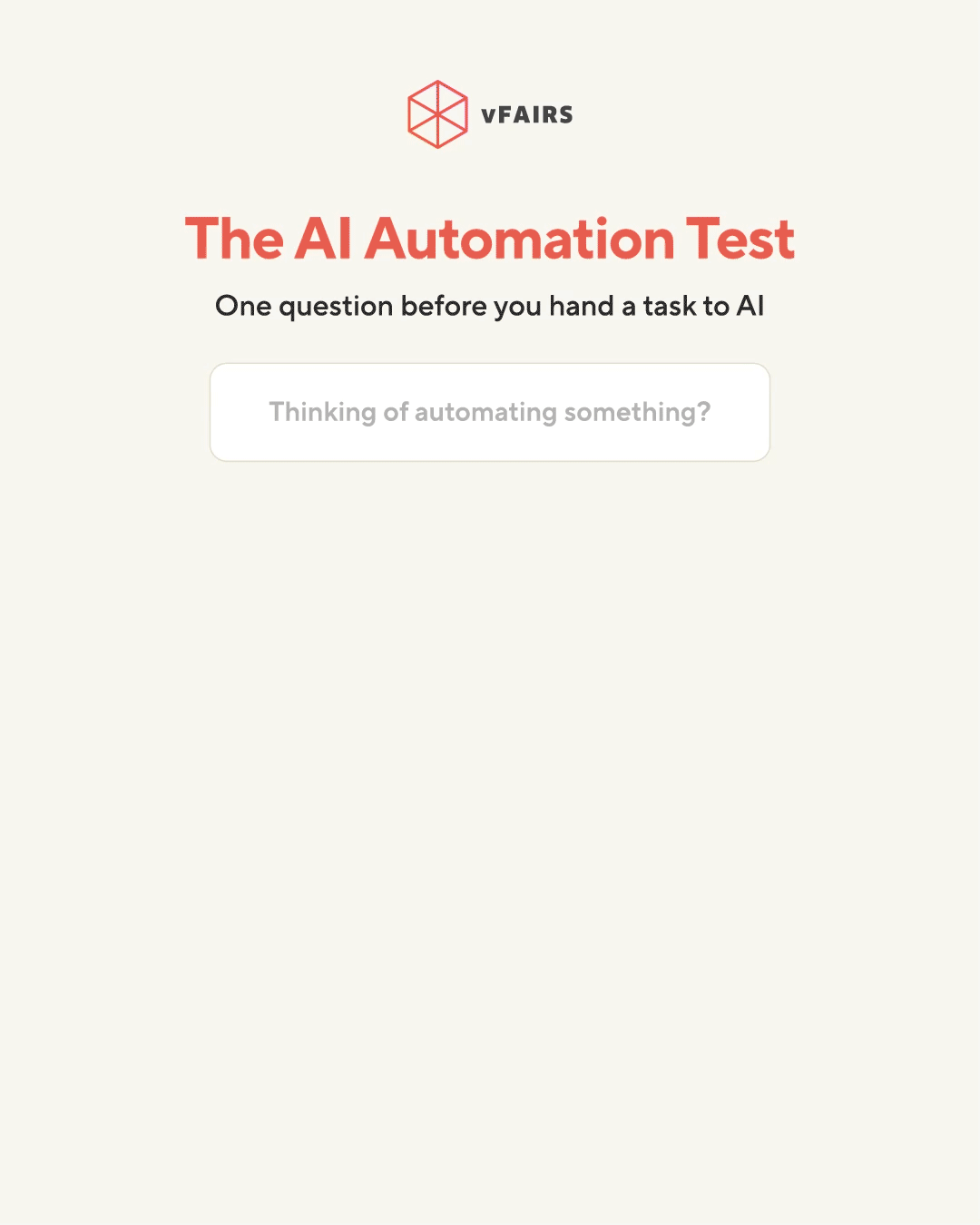 The AI automation test