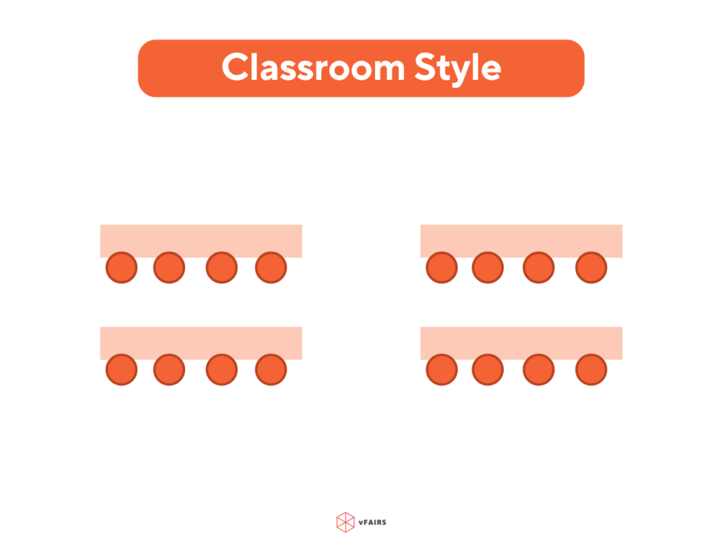 Classroom style conference seating