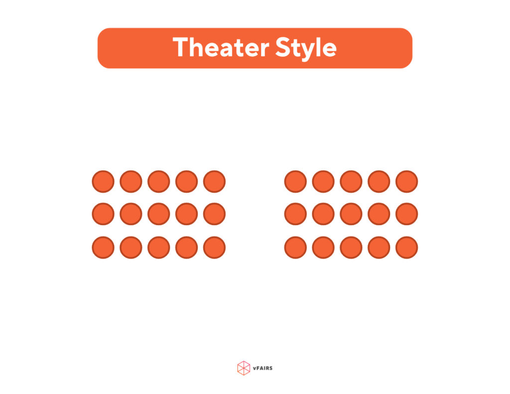 Theater style conference seating